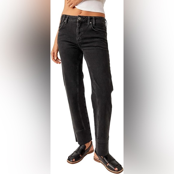 🆕FREE PEOPLE Risk Taker High-Rise Straight Jeans Main Squeeze color-Size 30 - Picture 7 of 13